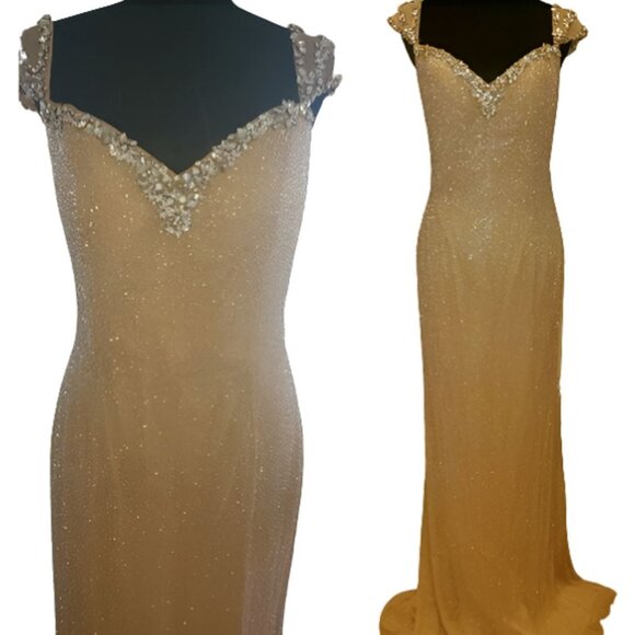 WOW Luxury Couture Party Prom Wedding Evening Cocktail Beaded Runway Gown Dress - Picture 16 of 16